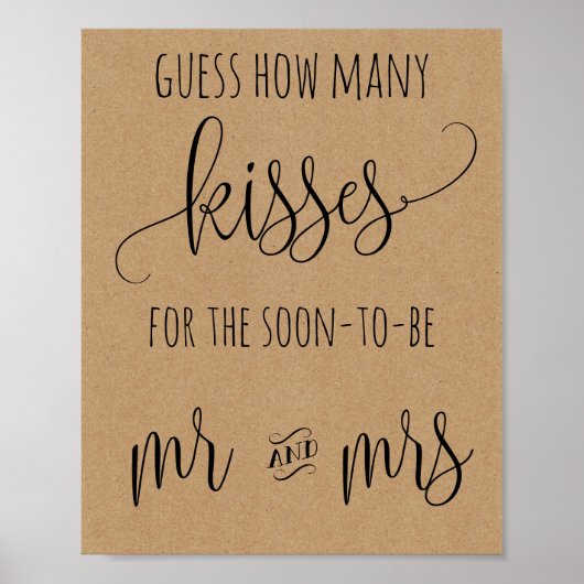 Hoeveel kusjes Mr. en Mrs. Game Sign Poster (Voorkant)