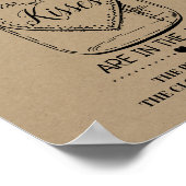 Hoeveel kusjes rustic bruidsshower spel bord poster (Hoek)