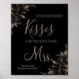 Hoeveel kusjes voor de aanstaande mevrouw bruidsba poster