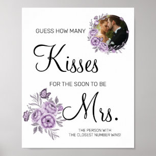 Hoeveel kusjes voor de aanstaande mevrouw shower s poster