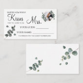 Hoeveel kussen om Mrs.-doucherekaart te worden Plaatskaartje (Voorkant / Achterkant)