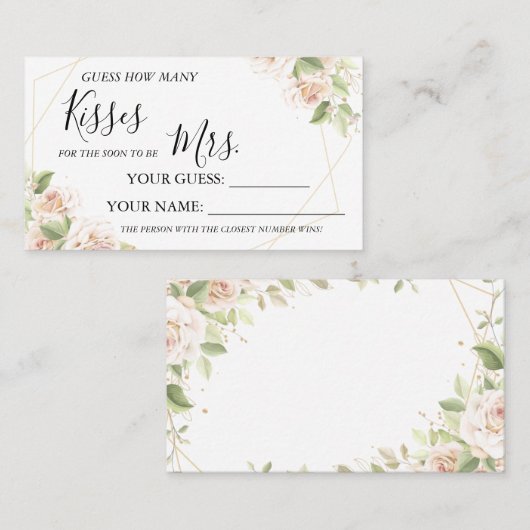 Hoeveel kussen om Mrs.-doucherekaart te worden Plaatskaartje (Voorkant / Achterkant)