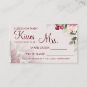 Hoeveel kussen om Mrs.-doucherekaart te worden Plaatskaartje (Voorkant)