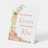 Hoeveel kussen spel Citrus Vrijgezellenfeest Reclamebord Met Voetstuk (Voorkant)