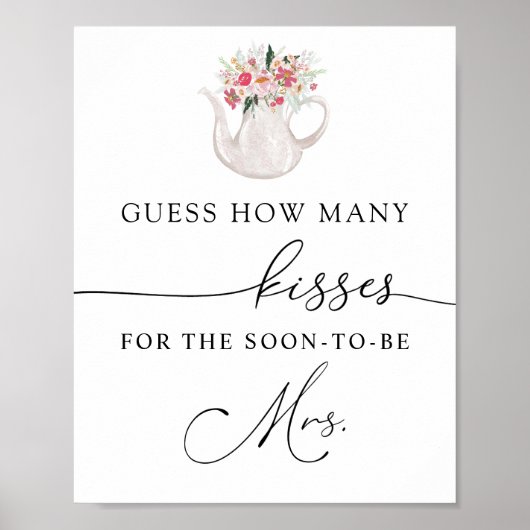 Hoeveel kussen voor het bord voor Mevrouw Poster (Voorkant)