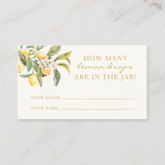 Hoeveel Lemon Drops Enclosure Kaart Plaatskaartje (Voorkant)