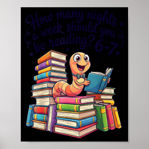 Hoeveel nachten per week moet je 6-7 boeken lezen poster