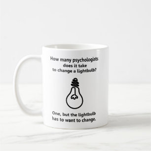 Hoeveel psychologen lightbulb humor grap koffiemok