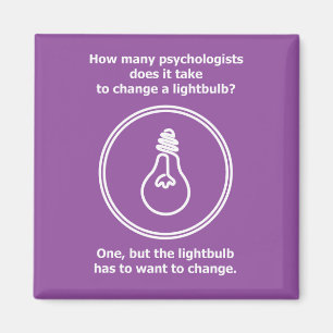 Hoeveel psychologen lightbulb humor grap magneet