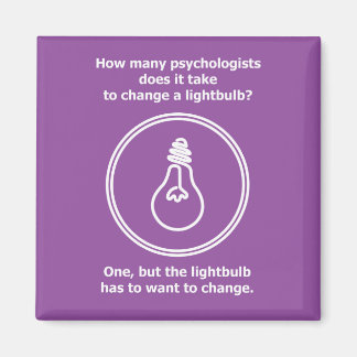 Hoeveel psychologen lightbulb humor grap magneet
