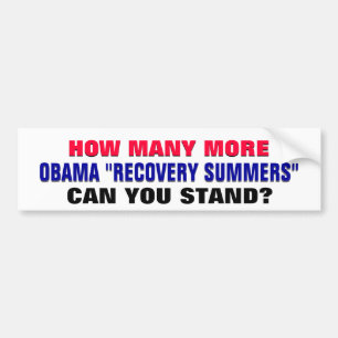 Hoeveel recuperaties van Obama kun je staan? Bumpersticker