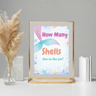 Hoeveel Shel zijn er in de pot Baby shower Game te Poster