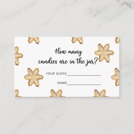 Hoeveel snoepjes/Gingerbrood jongetspel Informatiekaartje (Voorkant)