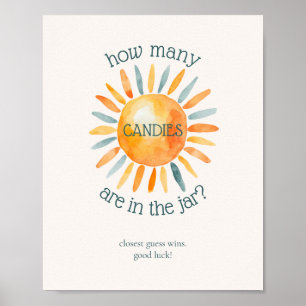 Hoeveel Snoepjes hier komt het Baby shower van de  Poster