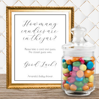 Hoeveel Snoepjes minimalistisch Baby shower spel Poster