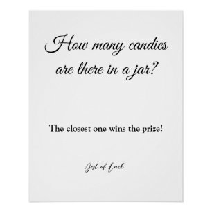 hoeveel snoepjes zitten er in de pot baby shower s perfect poster