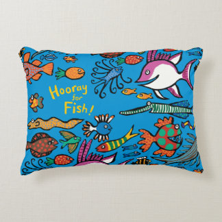 Hoeveel verschillende vissen kun je zien? decoratief kussen