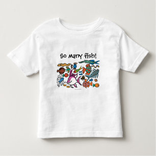 Hoeveel verschillende vissen kun je zien? kinder shirts