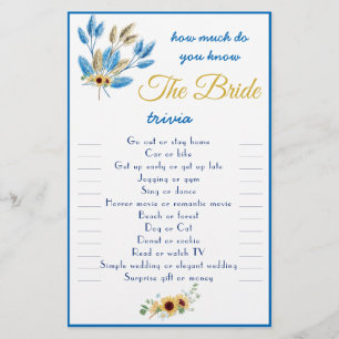 Hoeveel weet jij over The Bride Trivia Card Flyer