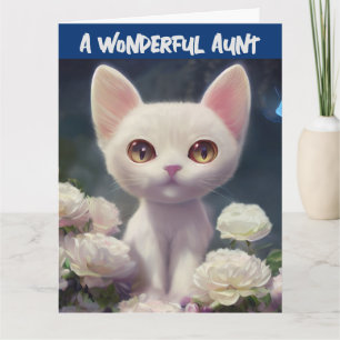 HOEVEELHEID BIRTHDAY WHITE CAT-Kaart Kaart
