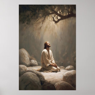 Hof van Gethsemane Jezus Biddend Jezus Christelijk Poster
