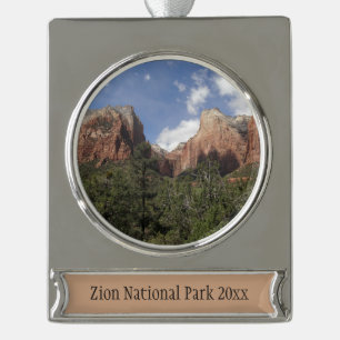 Hof van Patriarchen II in het Nationaal Park Zion Verzilverd Banner Ornament