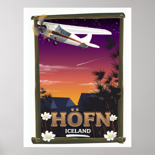 Höfn IJsland vliegend poster (Voorkant)