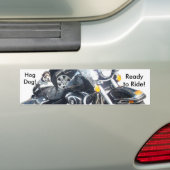Hog Dog - Klaar om te rijden! Bumpersticker (Op auto)