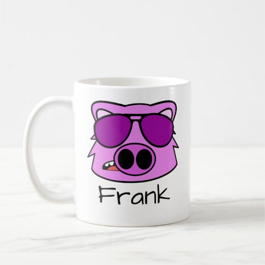 Hog Doodle Face Personnalisé Café Mug (Gauche)