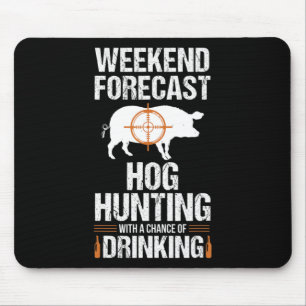 Hog Hunter Pig Gift Weekend Beer Boar Muismat