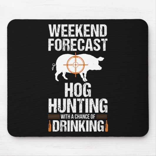 Hog Hunter Pig Gift Weekend Beer Boar Muismat (Voorkant)