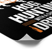 Hog Hunter Pig Gift Weekend Beer Boar Poster (Hoek)