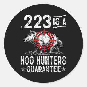 Hog Hunting 223 is een varken van de varkensjager Ronde Sticker