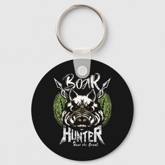 Hog Hunting Fun Boar Hunter Gift Sleutelhanger (Voorkant)
