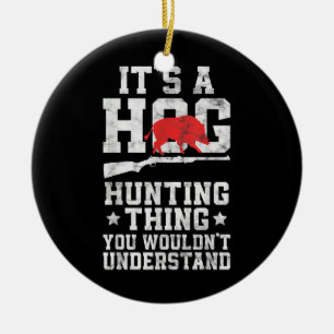 Hog Hunting Funny Boar Hunter Keramisch Ornament