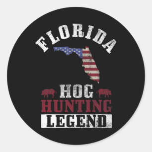 Hog Hunting Legend Florida voor zwijnen jagen Ronde Sticker