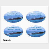 Hog Island Light Aangepast boek Bord Ovale Sticker (Vel)