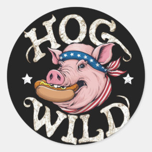 Hog Wild Ronde Sticker