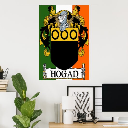 Hogan Coat of Arms Irish Flag Print (Thuiskantoor)