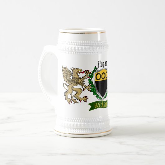 Hogan/O'Hogan Irish Shield Beer Stein Bierpul (Voorkant links)