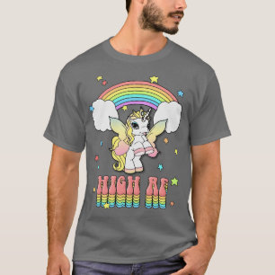 Hoge AF Regenboog Eenhoorn Stoner Ontwerp T-shirt