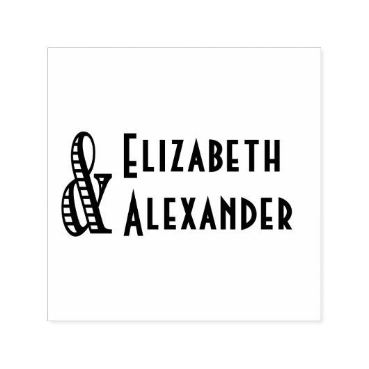 Hoge Ampersand #2 Twee Namen #3 Trouwkoppel Zelfinktende Stempel (Design)