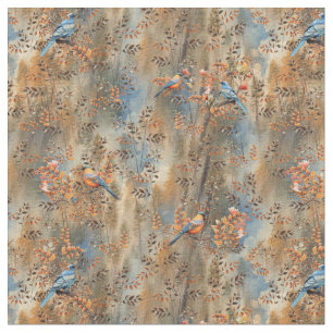 Hoge bomen, de bladeren van de herfst & Blue-Birds Stof
