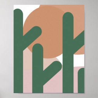 Hoge Cactusplanten Boheemse Muurkunst Poster