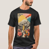 Hoge contrast surrealistische lente collage vrouwe t-shirt (Voorkant)