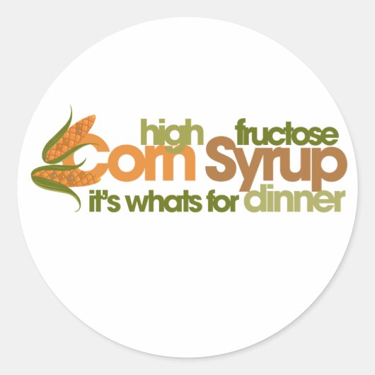 Hoge fructose Corn Syrup Ronde Sticker (Voorkant)