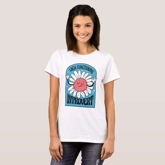 Hoge Funtioning Introvert Retroflower T-shirt (Voorkant volledig)