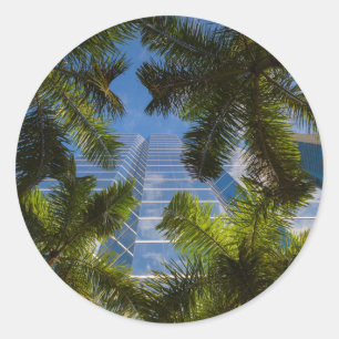 Hoge gebouwen ronde sticker