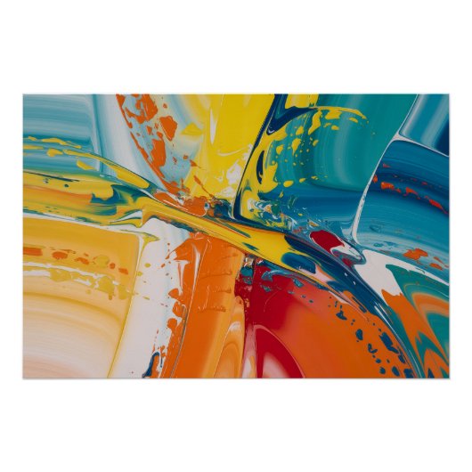 Hoge Glans Abstracte Explosie Perfect Poster (Voorkant)