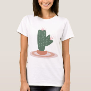 Hoge Groene Plant op Tapijt Woestijn Cactus T-shirt
